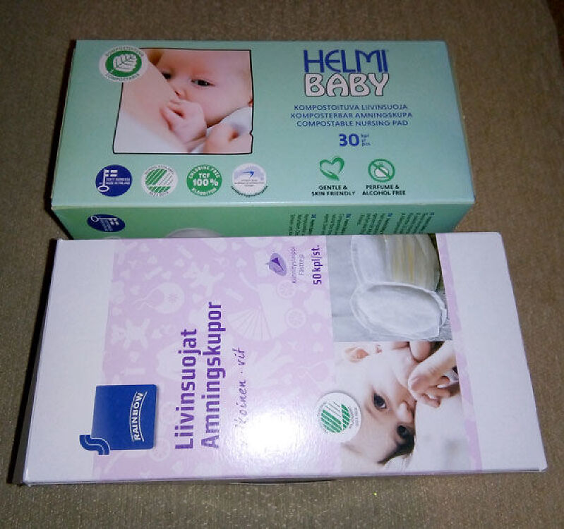 Uus, avamata pakk rinnapatju (HELMI BABY) + üks poolik pakk (142763815) -  