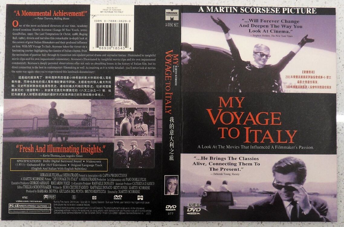 DVD x2,Martin Scorsese,My Voyage to Italy,1999 (145094981) - Osta.ee