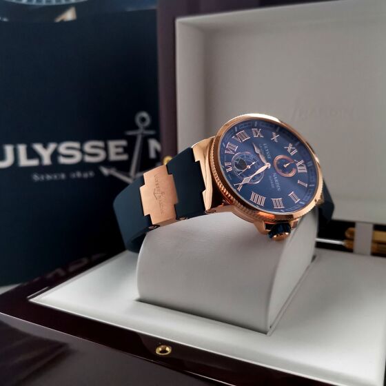 Ulysse Nardin Marine 18k Rose Gold 43mm Automatic Mens Watch