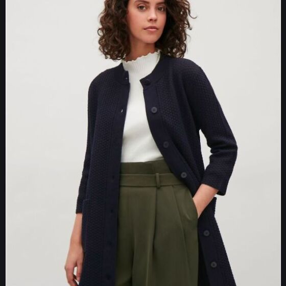 Cos textured knit top cardigan