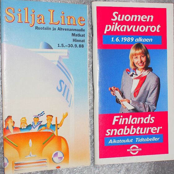 ❶❾❽❾2 sõiduplaani Soomest 1988/1989 (SILJA Line +bussiplaan) (146506976) -  