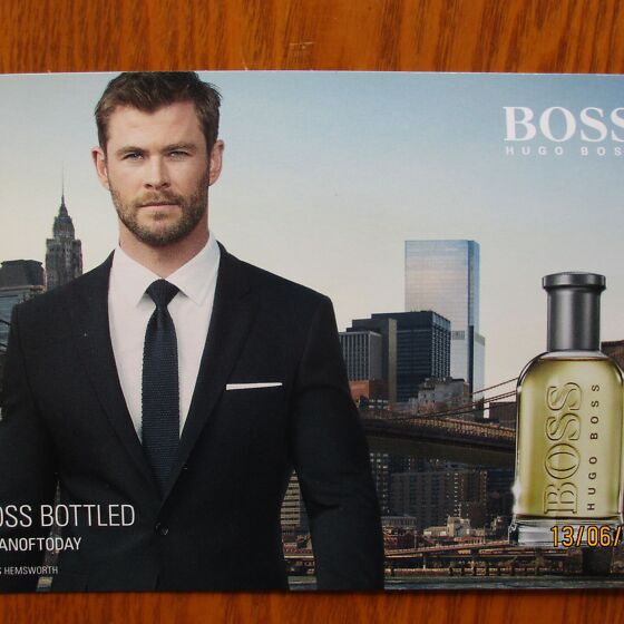 FILMINAITLEJA CHRIS HEMSWORTH HUGO BOSS LOHNAKAART 19 40 218309207 Osta.ee