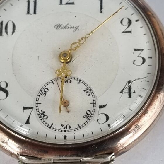 Pocket watch Vintage Viking Antimagnetique Silver 800/1000