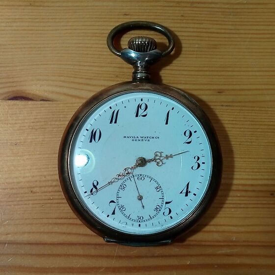 85)ANTIIK HÕBEUUR HAVILA WATCH Co GENEVE proov 800 TÖÖKORRAS