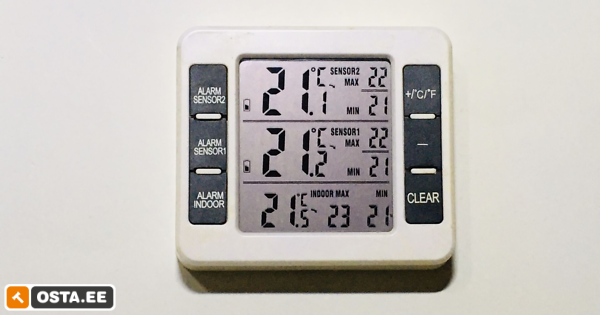 Termomeeter külmikule LCD näit + 2 juhtmevaba andurit kasut. (219725334) - Osta.ee