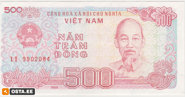 Vietnam 500 dong 1988 pildil !!! (211217282) - Osta.ee