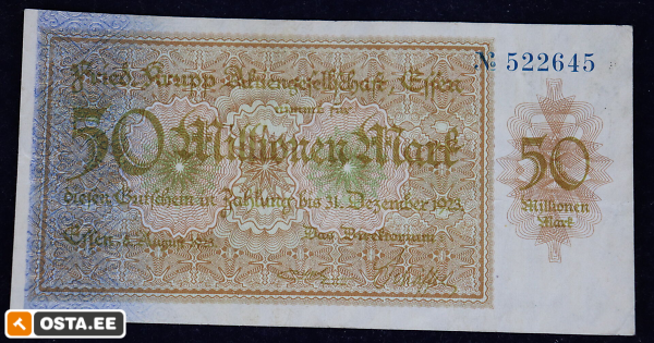 Saksa 50 miljonit marka 1923 (209257849) - Osta.ee
