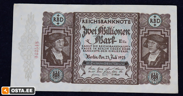 Saksa 2 miljonit marka 1923 (209257980) - Osta.ee