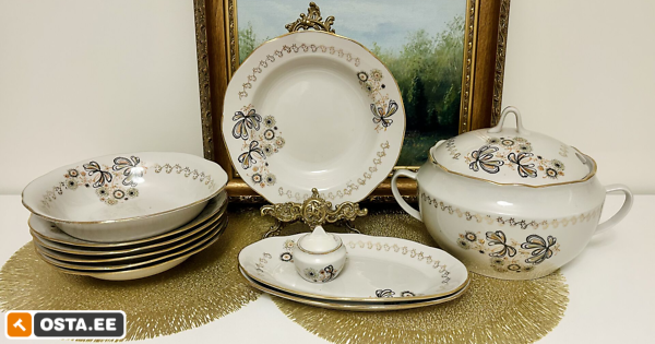 Lahe portselanist retro komplekt, Riia portselanitehas! (242541333) - Osta.ee