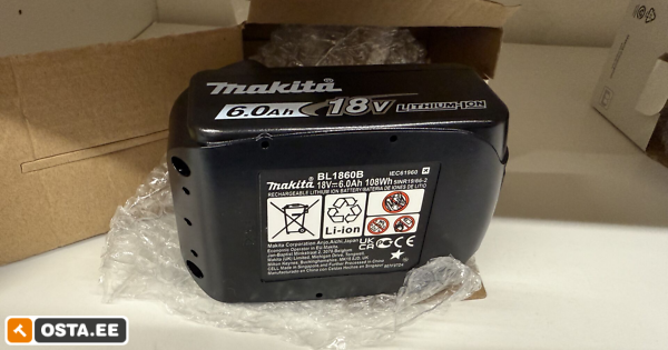 Aku BL1860B 18V 6Ah UUS 1tk /Makita 18V akuseadmetele (242272307) - Osta.ee