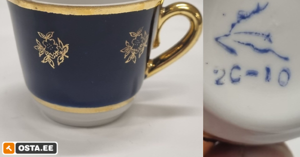 Kobalt nõukogudeaegne tassid - 5tk. (242046688) - Osta.ee