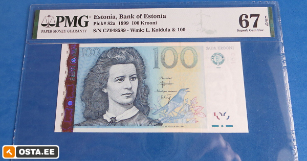 Eesti 100 krooni 1999 a. PMG 67 (212026296) - Osta.ee