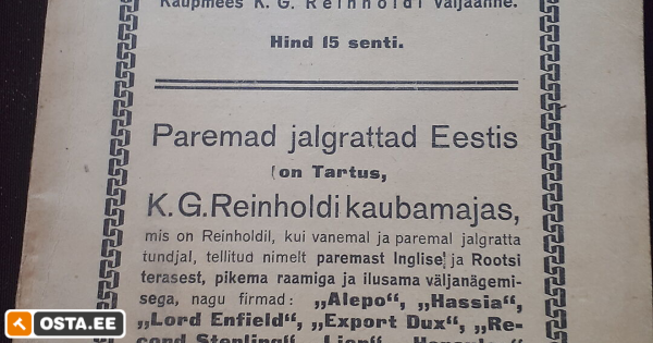 Kalender Olevik 1929 aasta (210534235) - Osta.ee