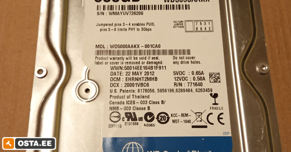 500GB HDD SATA WD (227315189) - Osta.ee