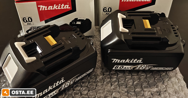 Akud BL1860B 18V 6Ah UUED (2x) (Makita 18V akuseadmetele) (244789733) - Osta.ee