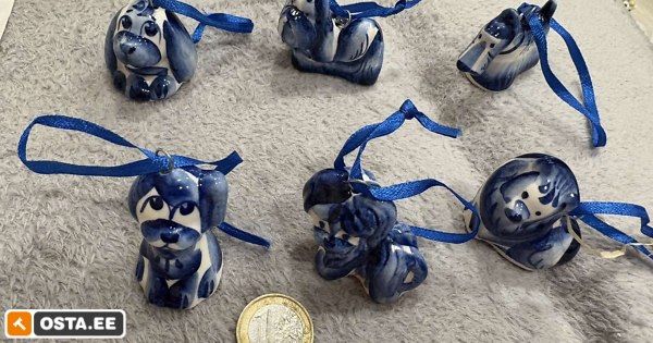 Елочные игрушки из фарфора 6 штук Гжель (243840212) - Osta.ee