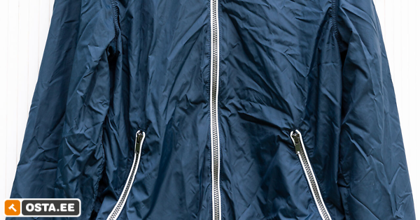 HjaM õhuke tumesinine kilejope kapuutsiga, 170, NAGU UUS. (192247004 ...