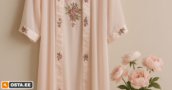 Elegantne peignoiiriga öökomplekt naistele, 100% siid, L (239211519) - Osta.ee