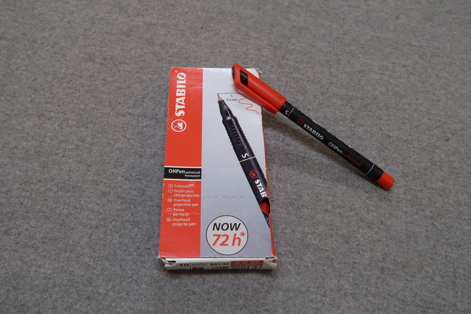 Stabilo OHPen 841 S red permanent marker